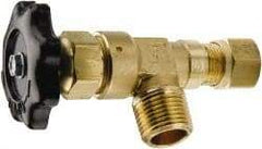 Parker - MNPTF x Tube (NTA) End Connection Brass Truck Valve - 3.58" OAL, 1/2" Pipe - Exact Tool & Supply