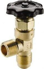 Parker - MNPTF x Flare End Connection Brass Truck Valve - 3.6" OAL, 1/2 x 5/8" Pipe - Exact Tool & Supply