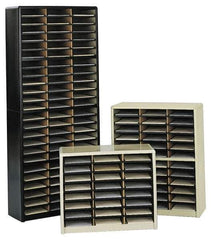Safco - 32-1/4" Wide x 25-3/4" High x 13-1/2" Deep Steel Document Organizer - 24 Compartments, Black, 9-3/4" Wide x 2-1/2" High x 12-1/2" Deep Compartment - Exact Tool & Supply