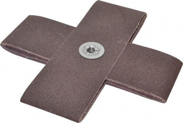 Made in USA - 80 Grit, Medium Grade, Aluminum Oxide Cross Pad - 6" Long x 2" Wide x 2" Thick, Cloth Backed, X Backing Weight, 10 Ply, 7,500 Max RPM - Exact Tool & Supply