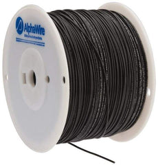 Alpha Wire - 16 AWG, 1 Strand, 305 m OAL, Tinned Copper Hook Up Wire - Black PVC Jacket, 0.083" Diam - Exact Tool & Supply