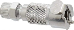 CPC Colder Products - 1/4" Outside Diam, Chrome Plated Brass Push-to-Connect Female Connector - 250 Max psi, Buna Nitrile O-Ring - Exact Tool & Supply