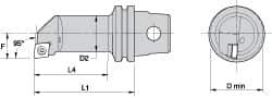 Kennametal - Right Hand Cut, 20mm Min Bore Diam, Size KM32 Steel Modular Boring Cutting Unit Head - 2.2047" Max Bore Depth, Through Coolant, Compatible with CP.. - Exact Tool & Supply