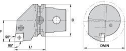Kennametal - Right Hand Cut, Size KM63, CN.. Insert Compatiblity, Internal Modular Turning & Profiling Cutting Unit Head - 43mm Ctr to Cutting Edge, 60mm Head Length, Through Coolant, Series Kenlever - Exact Tool & Supply