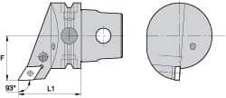 Kennametal - Right Hand Cut, Size KM63, DN.. Insert Compatiblity, External Modular Turning & Profiling Cutting Unit Head - 43mm Ctr to Cutting Edge, 60mm Head Length, Through Coolant, Series Kenlever - Exact Tool & Supply