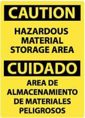 NMC - "Caution - Hazardous Material Storage Area", 14" Long x 10" Wide, Rigid Plastic Safety Sign - Rectangle, 0.05" Thick, Use for Hazardous Materials - Exact Tool & Supply