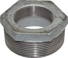 Made in USA - Class 150, 3 x 2" Galvanized Pipe Hex Bushing - Threaded, Malleable Iron - Exact Tool & Supply