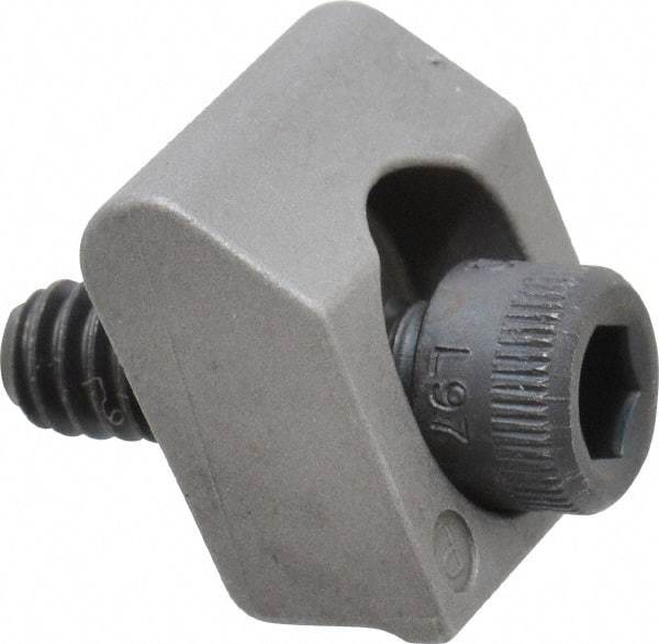 Mitee-Bite - 1/4-20 Screw Thread, 3/4" Wide x 0.15" High, Smooth Steel Standard Style Screw Mount Toe Clamp - 3,600 Lb Holding Force, 174" Lb Torque, 14.5 Lb Ft Torque, 0.57" Long Extension, 0.024" Throw, 6 Clamps in Package - Exact Tool & Supply