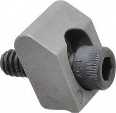 Mitee-Bite - 1/4-20 Screw Thread, 3/4" Wide x 0.15" High, Smooth Steel Standard Style Screw Mount Toe Clamp - 3,600 Lb Holding Force, 174" Lb Torque, 14.5 Lb Ft Torque, 0.57" Long Extension, 0.024" Throw, 6 Clamps in Package - Exact Tool & Supply