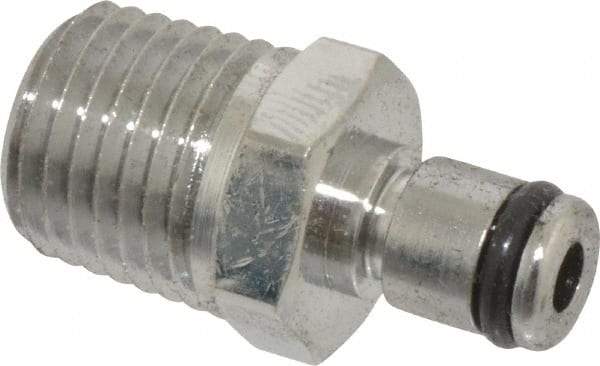 CPC Colder Products - 1/4 NPT, Chrome Plated Brass Push-to-Connect Male Connector - 250 Max psi, Tube to Male Connection Buna Nitrile O-Ring - Exact Tool & Supply