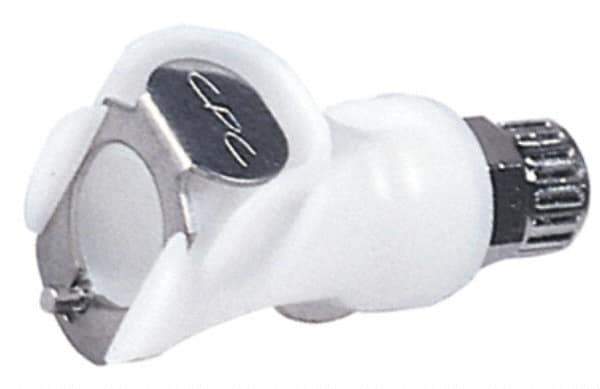 CPC Colder Products - 1/4" OD, Acetal Push-to-Connect Male Connector - 120 Max psi, White - Exact Tool & Supply