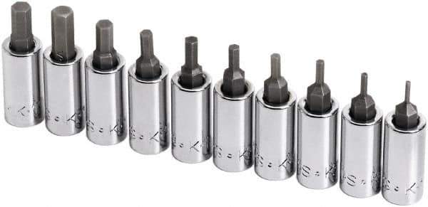 SK - 10 Piece 1/4" Drive Inch Hex Bit Socket Set - 1/16 to 1/4" Hex - Exact Tool & Supply