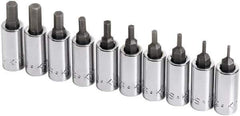 SK - 10 Piece 1/4" Drive Inch Hex Bit Socket Set - 1/16 to 1/4" Hex - Exact Tool & Supply