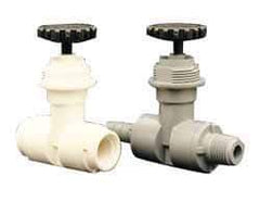 Specialty Mfr - 3/8" Pipe, Inline Needle Valve - PTFE Seal, Barbed x Barbed Ends, Polypropylene Valve, 125 Max psi - Exact Tool & Supply