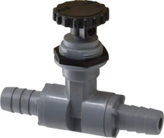 Specialty Mfr - 1/2" Pipe, Inline Needle Valve - EPDM Seal, Barbed x Barbed Ends, PVC Valve, 125 Max psi - Exact Tool & Supply