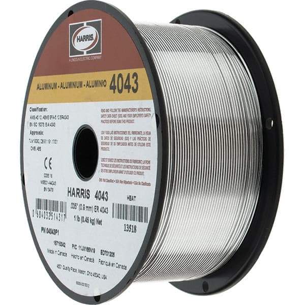 Harris Products - MIG Welding Wire Industry Specification: 4043 Wire Diameter: 0.03500 (Decimal Inch) - Exact Tool & Supply