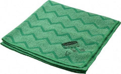 Rubbermaid - Dry Microfiber Wipes - 16" x 16" Sheet Size, Green - Exact Tool & Supply