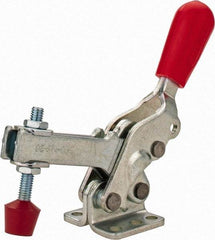 De-Sta-Co - 600 Lb Holding Capacity, Vertical Handle, Manual Hold Down Toggle Clamp - 66° Handle Movement, 75° Bar Opening, U-Bar, Flanged Base, Electro-Plated Zinc, Carbon Steel - Exact Tool & Supply