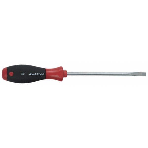 Wiha - 1/4" Blade Width, 6" OAL, Standard Slotted Screwdriver - Exact Tool & Supply