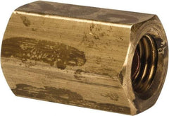 Parker - 1/4" Tube OD, 45° Brass Flared Tube Union Female To Female - 7/16-20 UNF, Flare x Flare Ends - Exact Tool & Supply