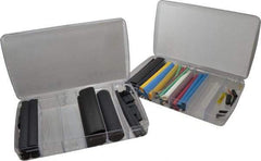 Alpha Wire - 147 Piece, Heat Shrink Electrical Tubing Kit - FEP, Nylon, Polyolefin, PTFE, PVC, PVDF, SR-XLPO and XLPO - Exact Tool & Supply