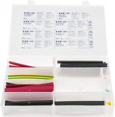 Alpha Wire - 112 Piece, Heat Shrink Electrical Tubing Kit - FEP, Nylon, PVC, PVDF and XLPO - Exact Tool & Supply