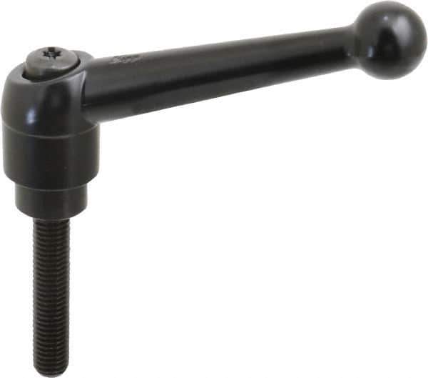 KIPP - M10 x 1.5, 25mm Hub Diam, Zinc Die Cast (Steel Components) Metric Threaded Stud Adjustable Clamping Lever - 50mm Stud Length, 108mm OAL, 67mm High - Exact Tool & Supply