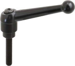 KIPP - M10 x 1.5, 25mm Hub Diam, Zinc Die Cast (Steel Components) Metric Threaded Stud Adjustable Clamping Lever - 50mm Stud Length, 108mm OAL, 67mm High - Exact Tool & Supply