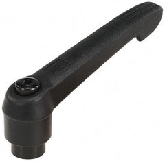 KIPP - M6 x 1.0, 13mm Hub Diam, Glass Fiber (Steel Components) Tapped Adjustable Clamping Lever - 47mm OAL, 30mm High, 9mm Hole Depth - Exact Tool & Supply