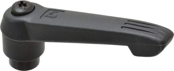KIPP - 3/8-16, 1" Hub Diam, Glass Fiber (Steel Components) Tapped Adjustable Clamping Lever - 4.29" OAL, 2.4" High, 0.67" Hole Depth - Exact Tool & Supply