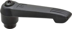 KIPP - 3/8-16, 1" Hub Diam, Glass Fiber (Steel Components) Tapped Adjustable Clamping Lever - 4.29" OAL, 2.4" High, 0.67" Hole Depth - Exact Tool & Supply