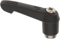 KIPP - M6 x 1.0, 13mm Hub Diam, Glass Fiber (Stainless Steel Components) Tapped Adjustable Clamping Lever - 47mm OAL, 30mm High, 9mm Hole Depth - Exact Tool & Supply