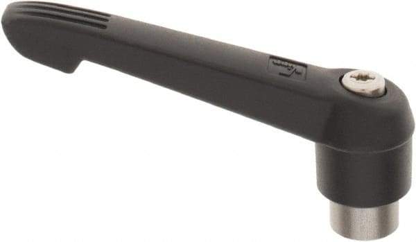 KIPP - 3/8-16, 0.85" Hub Diam, Glass Fiber (Stainless Steel Components) Tapped Adjustable Clamping Lever - 3.6" OAL, 2.11" High, 0.55" Hole Depth - Exact Tool & Supply