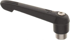 KIPP - 3/8-16, 0.85" Hub Diam, Glass Fiber (Stainless Steel Components) Tapped Adjustable Clamping Lever - 3.6" OAL, 2.11" High, 0.55" Hole Depth - Exact Tool & Supply