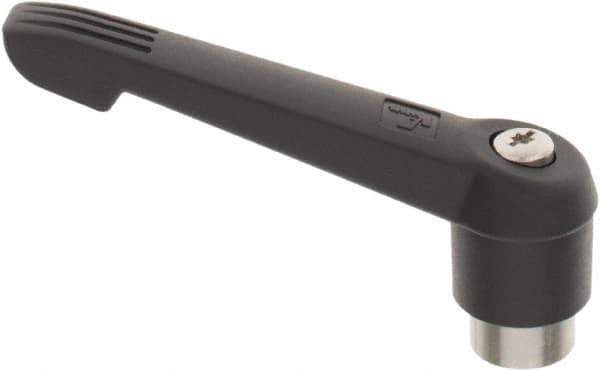 KIPP - 1/2-13, 1.18" Hub Diam, Glass Fiber (Stainless Steel Components) Tapped Adjustable Clamping Lever - 4.96" OAL, 2.83" High, 0.91" Hole Depth - Exact Tool & Supply