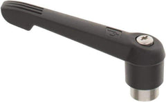 KIPP - 1/2-13, 1.18" Hub Diam, Glass Fiber (Stainless Steel Components) Tapped Adjustable Clamping Lever - 4.96" OAL, 2.83" High, 0.91" Hole Depth - Exact Tool & Supply