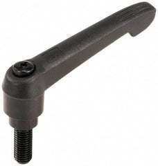 KIPP - M10 x 1.5, 18mm Hub Diam, Glass Fiber (Steel Components) Metric Threaded Stud Adjustable Clamping Lever - 60mm Stud Length, 75mm OAL, 41.5mm High - Exact Tool & Supply