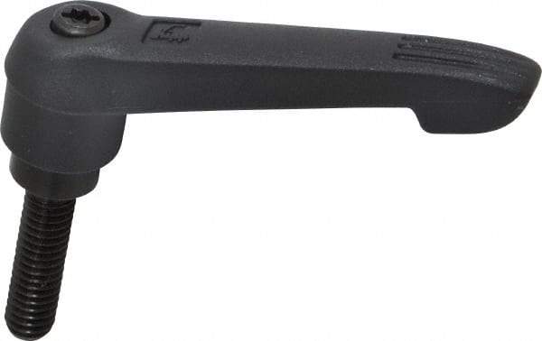 KIPP - 5/16-18, 0.71" Hub Diam, Glass Fiber (Steel Components) Threaded Stud Adjustable Clamping Lever - 1.18" Stud Length, 2.95" OAL, 1.63" High - Exact Tool & Supply