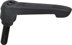KIPP - 5/16-18, 0.71" Hub Diam, Glass Fiber (Steel Components) Threaded Stud Adjustable Clamping Lever - 1.18" Stud Length, 2.95" OAL, 1.63" High - Exact Tool & Supply