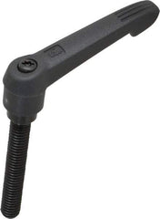 KIPP - 3/8-16, 0.71" Hub Diam, Glass Fiber (Steel Components) Threaded Stud Adjustable Clamping Lever - 2.36" Stud Length, 2.95" OAL, 1.63" High - Exact Tool & Supply