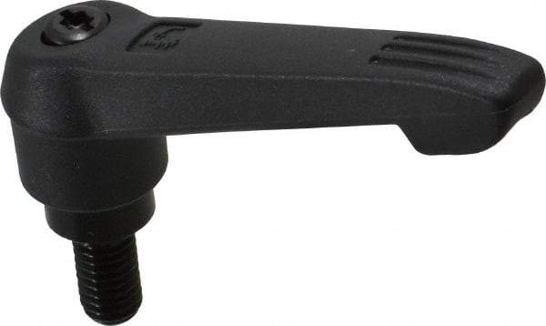 KIPP - M8 x 1.25, 18mm Hub Diam, Glass Fiber (Steel Components) Metric Threaded Stud Adjustable Clamping Lever - 15mm Stud Length, 75mm OAL, 41.5mm High - Exact Tool & Supply