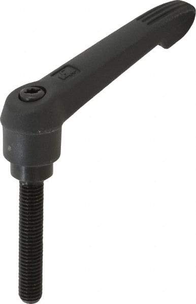 KIPP - M8 x 1.25, 18mm Hub Diam, Glass Fiber (Steel Components) Metric Threaded Stud Adjustable Clamping Lever - 45mm Stud Length, 75mm OAL, 41.5mm High - Exact Tool & Supply