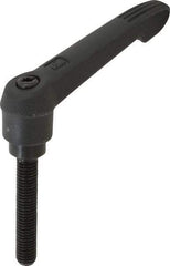 KIPP - M8 x 1.25, 18mm Hub Diam, Glass Fiber (Steel Components) Metric Threaded Stud Adjustable Clamping Lever - 45mm Stud Length, 75mm OAL, 41.5mm High - Exact Tool & Supply
