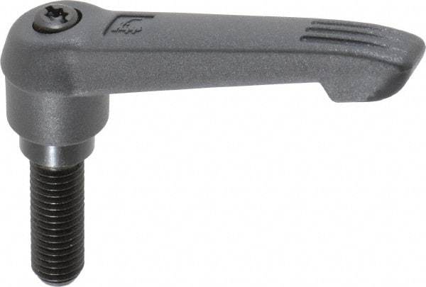 KIPP - M10 x 1.5, 18mm Hub Diam, Glass Fiber (Steel Components) Metric Threaded Stud Adjustable Clamping Lever - 30mm Stud Length, 75mm OAL, 41.5mm High - Exact Tool & Supply