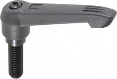 KIPP - M10 x 1.5, 18mm Hub Diam, Glass Fiber (Steel Components) Metric Threaded Stud Adjustable Clamping Lever - 30mm Stud Length, 75mm OAL, 41.5mm High - Exact Tool & Supply