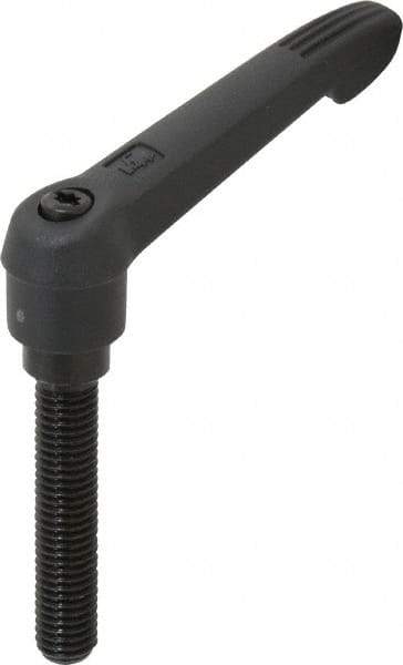 KIPP - M10 x 1.5, 18mm Hub Diam, Glass Fiber (Steel Components) Metric Threaded Stud Adjustable Clamping Lever - 50mm Stud Length, 75mm OAL, 41.5mm High - Exact Tool & Supply