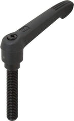 KIPP - M10 x 1.5, 18mm Hub Diam, Glass Fiber (Steel Components) Metric Threaded Stud Adjustable Clamping Lever - 50mm Stud Length, 75mm OAL, 41.5mm High - Exact Tool & Supply