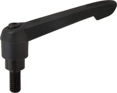 KIPP - 3/8-16, 0.85" Hub Diam, Glass Fiber (Steel Components) Threaded Stud Adjustable Clamping Lever - 0.79" Stud Length, 3.6" OAL, 2.11" High - Exact Tool & Supply