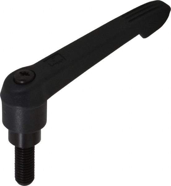 KIPP - M10 x 1.5, 21.5mm Hub Diam, Glass Fiber (Steel Components) Metric Threaded Stud Adjustable Clamping Lever - 25mm Stud Length, 91.5mm OAL, 53.5mm High - Exact Tool & Supply