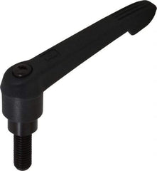 KIPP - M10 x 1.5, 21.5mm Hub Diam, Glass Fiber (Steel Components) Metric Threaded Stud Adjustable Clamping Lever - 25mm Stud Length, 91.5mm OAL, 53.5mm High - Exact Tool & Supply